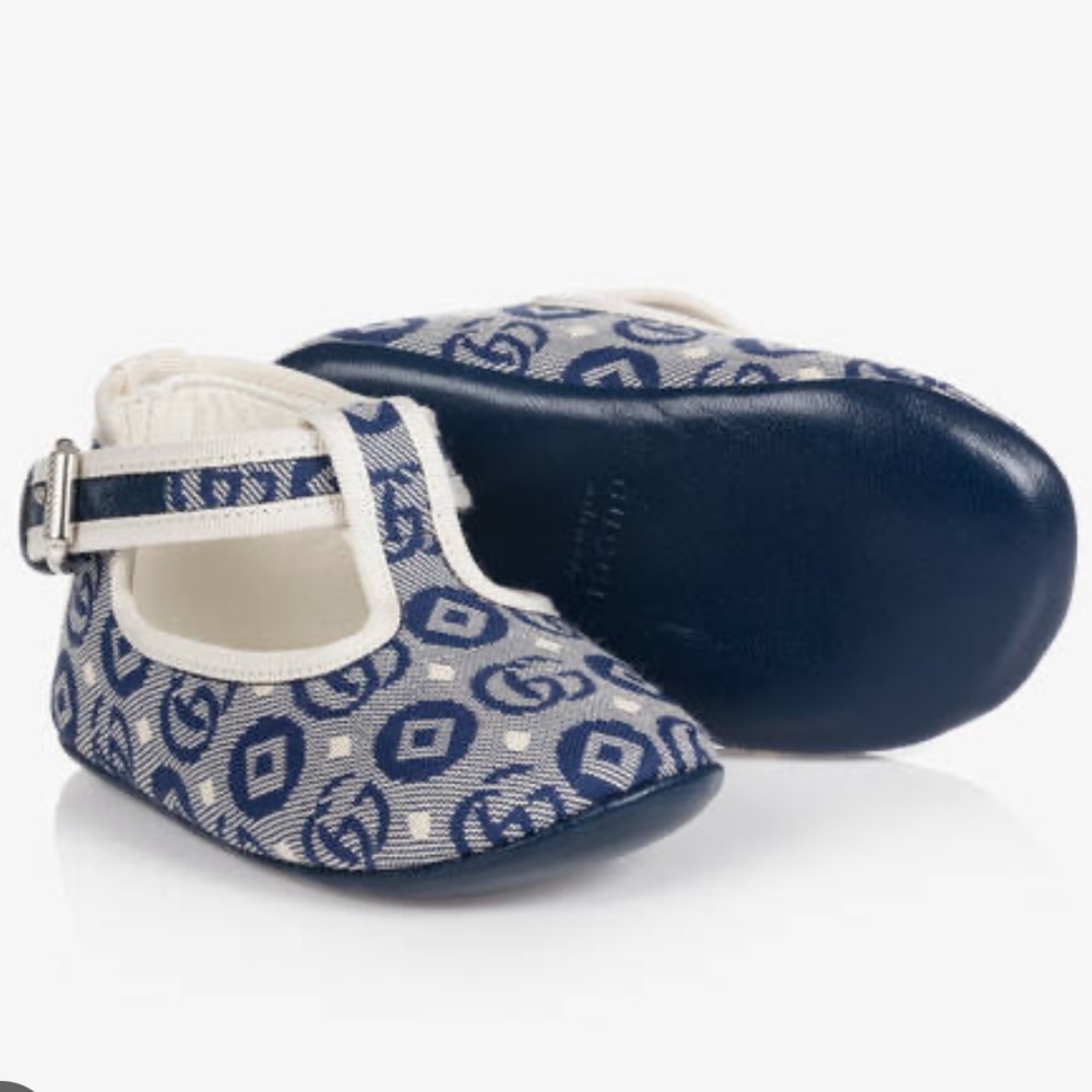 Gucci Baby Walker Shoes in Blue and White